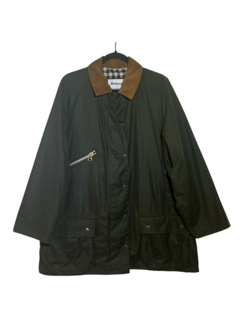 Barbour by AlexaChung Green Edith Waxed Jacket US 8 - Picture 2 of 15